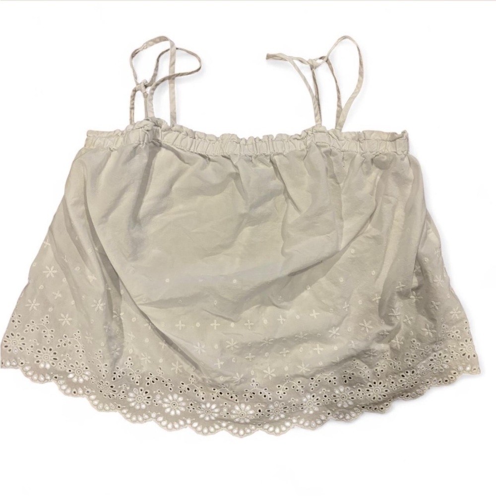 Gilly Hicks White Eyelet Tank Top Size M